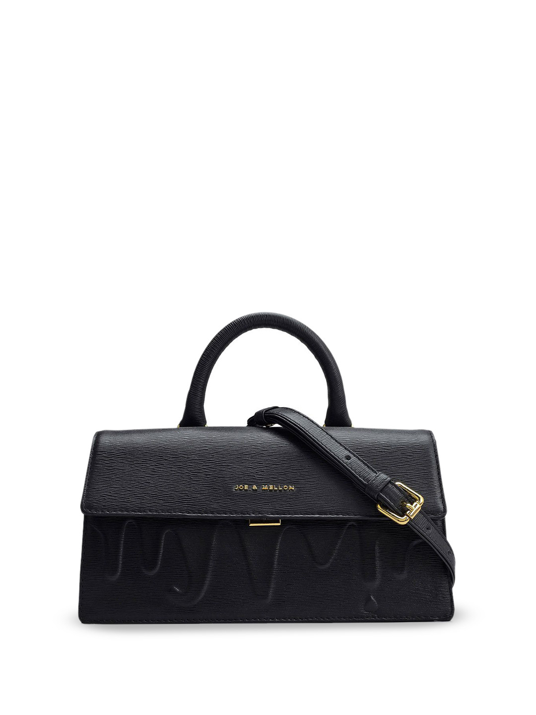 Joe & Mellon Women Leather Oversized Structured Handheld Bag with Cut Work