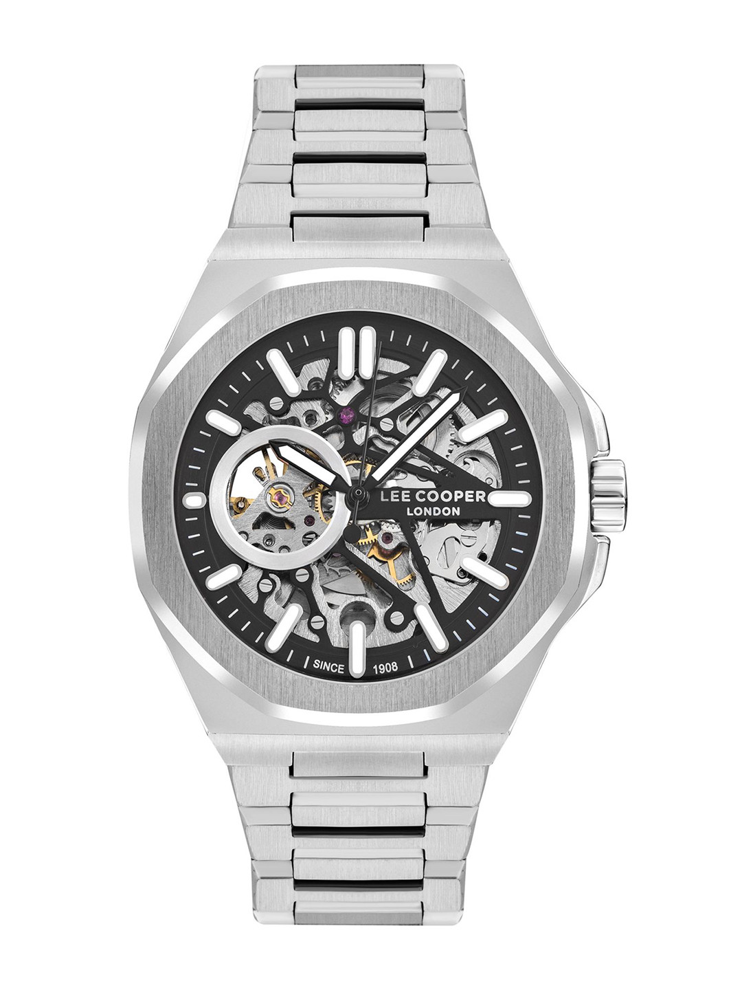 Lee Cooper Men Brass Dial Analogue Automatic Motion Powered Watch-LC07977.350