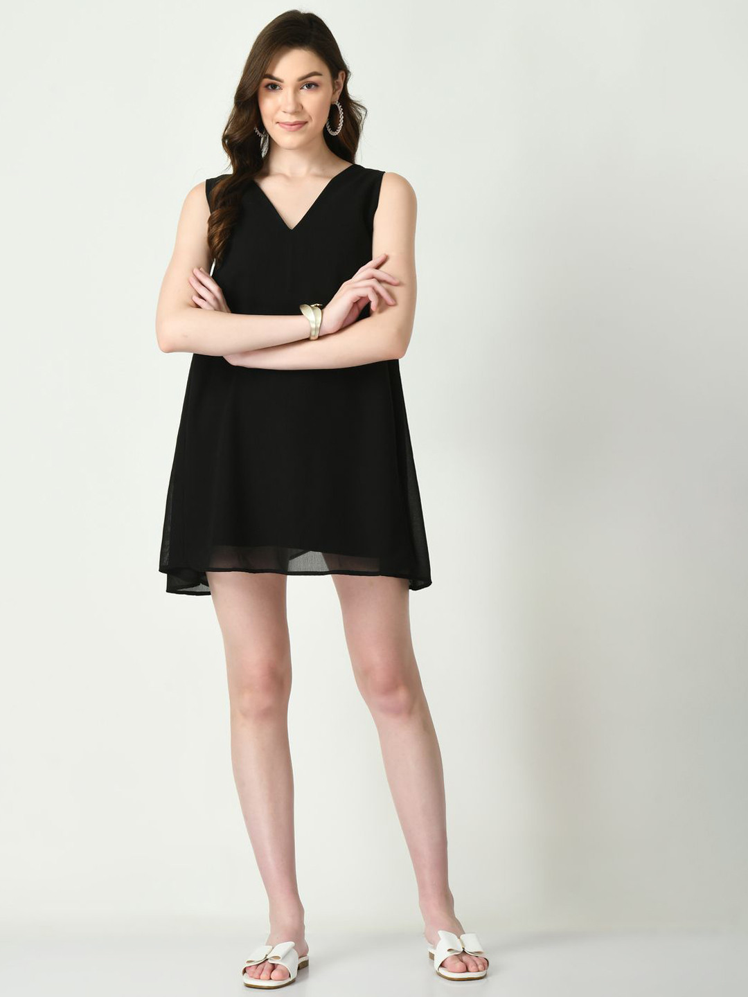 Tushita Women Layered Georgette A-Line Mini Dress