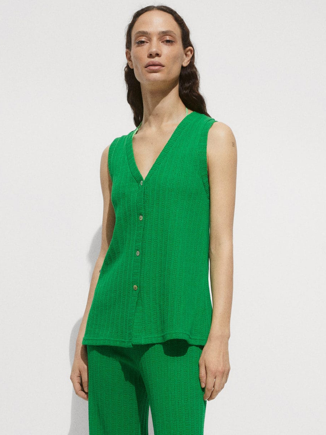 MANGO Crochet Knit Cardigan