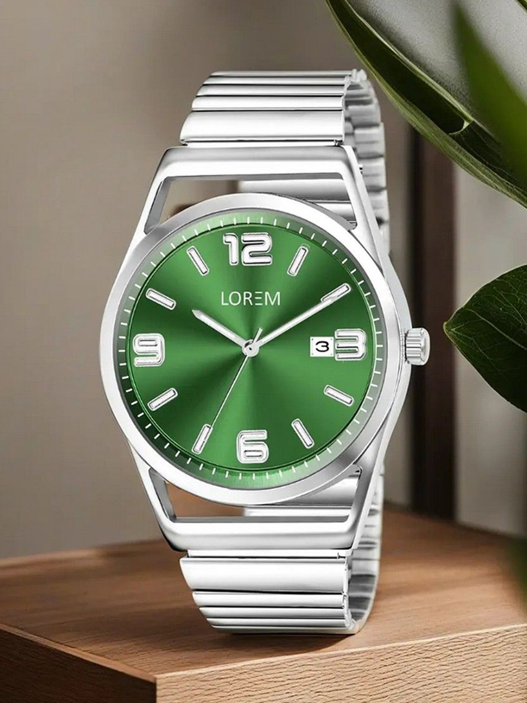 LOREM Men Dial & Stainless Steel Bracelet Style Straps Analogue Watch-LR155-B