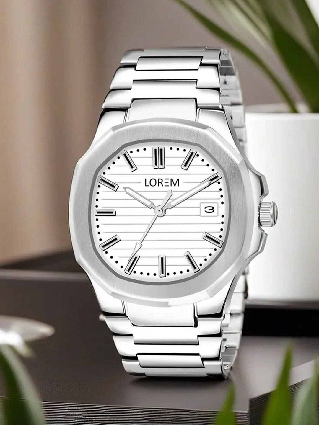 LOREM Men Dial & Stainless Steel Straps Analogue Watch LR147-B