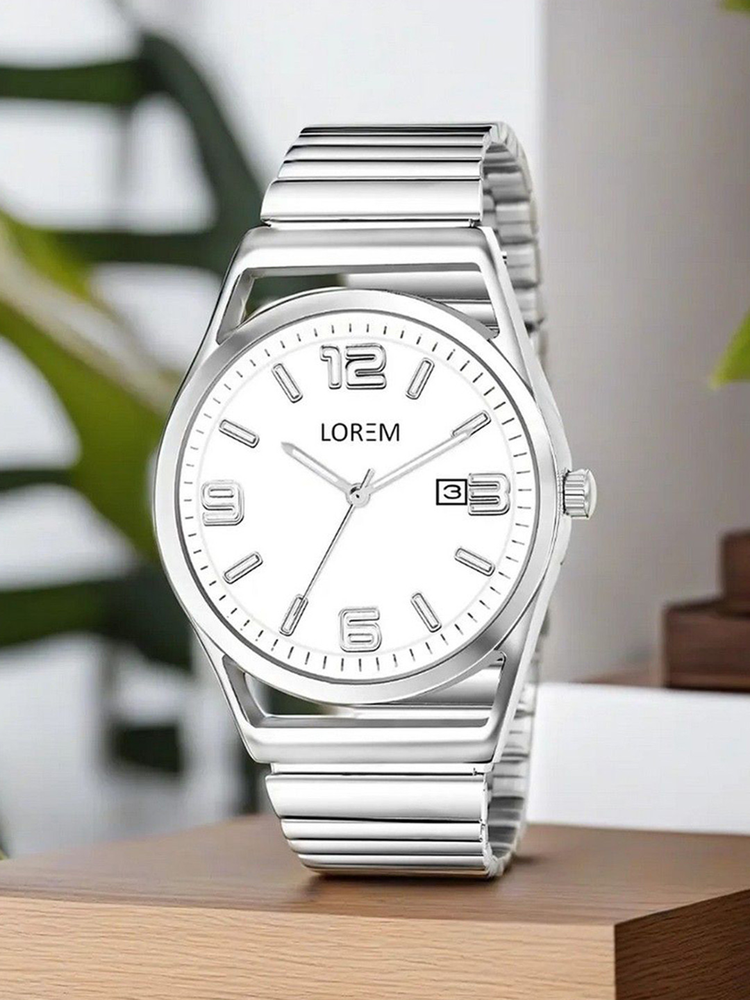 LOREM Men Mother of Pearl Dial & Stainless Steel Straps Analogue Watch-LR157-B