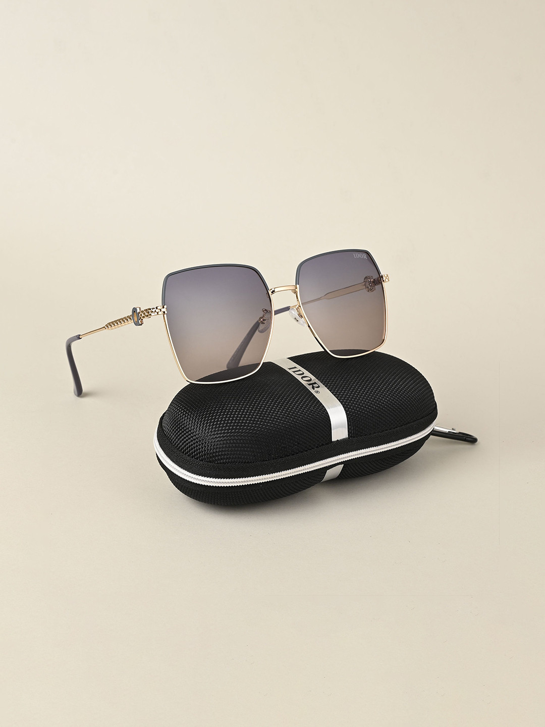 IDOR Unisex Square Sunglasses with Polarised and UV Protected Lens IDOR-3106-C3