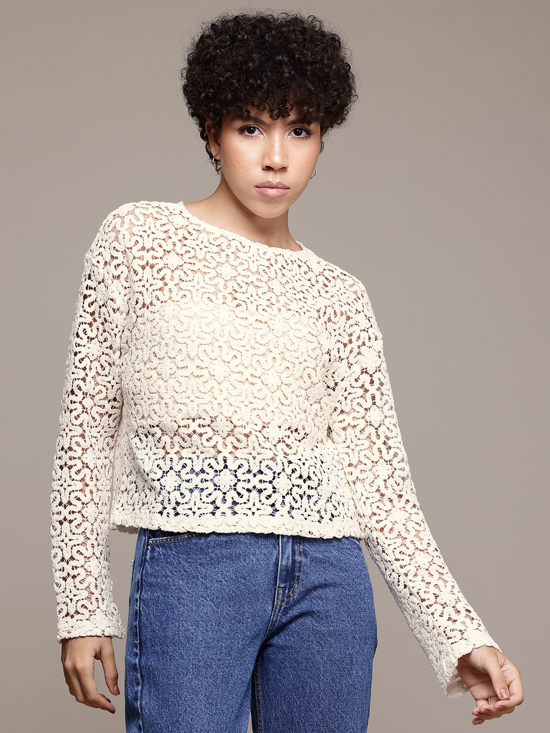 MANGO Regular Fit Crochet Top