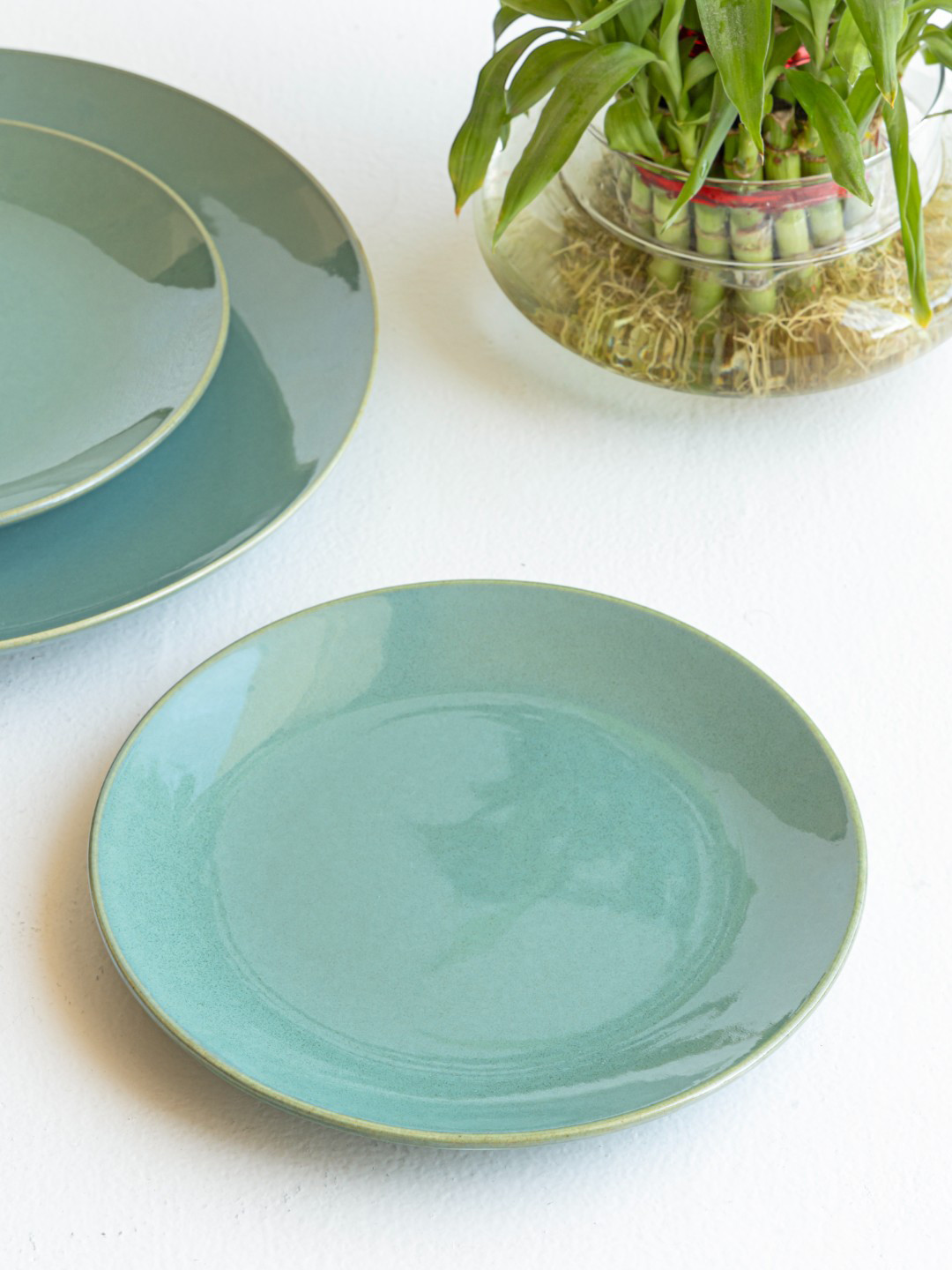 Claymistry Emerald Oasis Sea Green Ceramic Quarter Plate