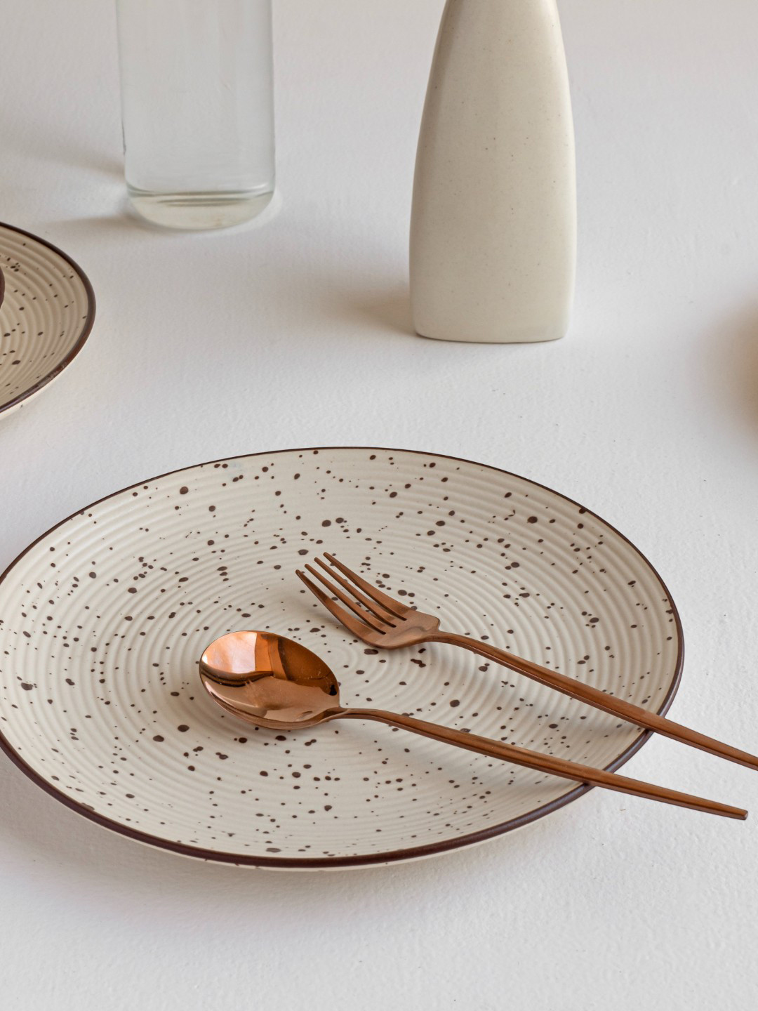 Claymistry Beige Textured Ceramic Dinner Plate