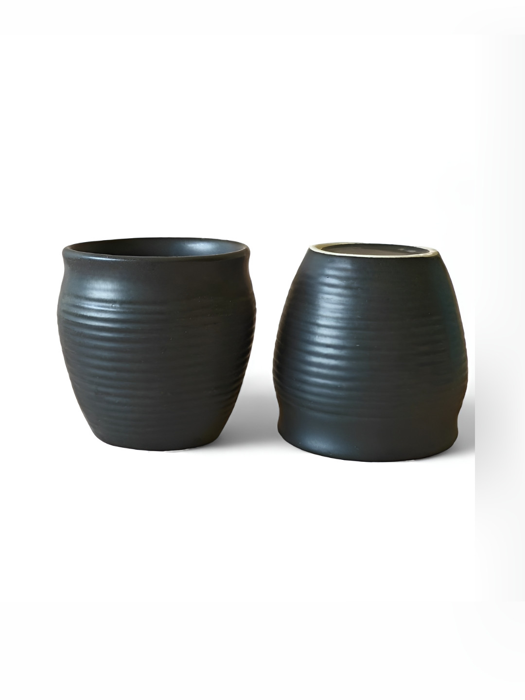 Claymistry Black Textured Ceramic Microwave Safe 2 Piece Kulladhs-180ml