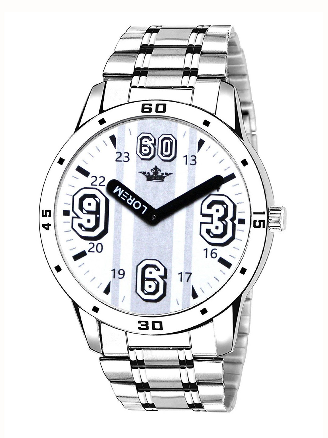 LOREM Men Printed Dial & Stainless Steel Bracelet Style Straps Analogue Watch-LR111-A