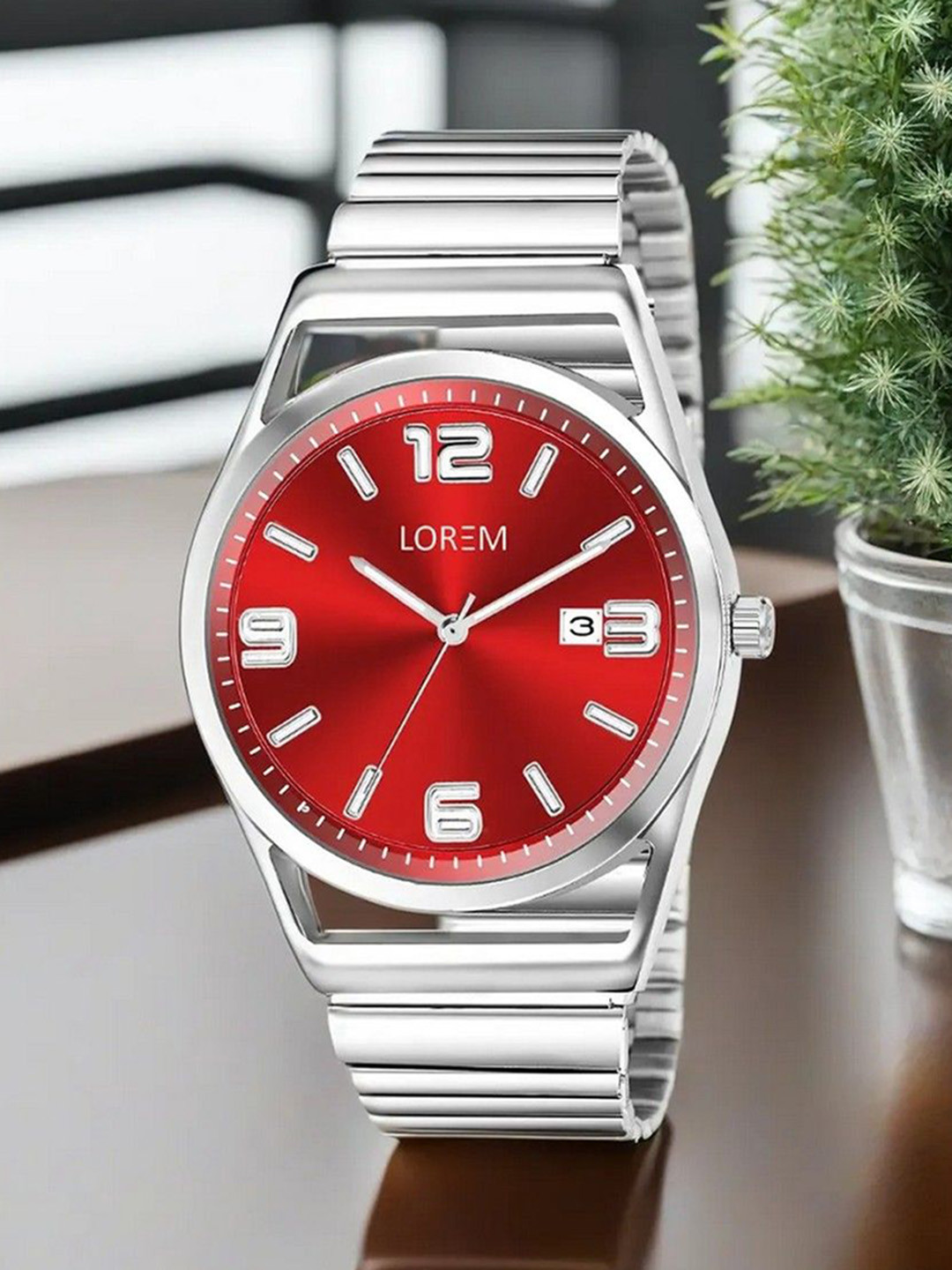 LOREM Men Dial & Stainless Steel Bracelet Style Straps Analogue Watch-LR156-C