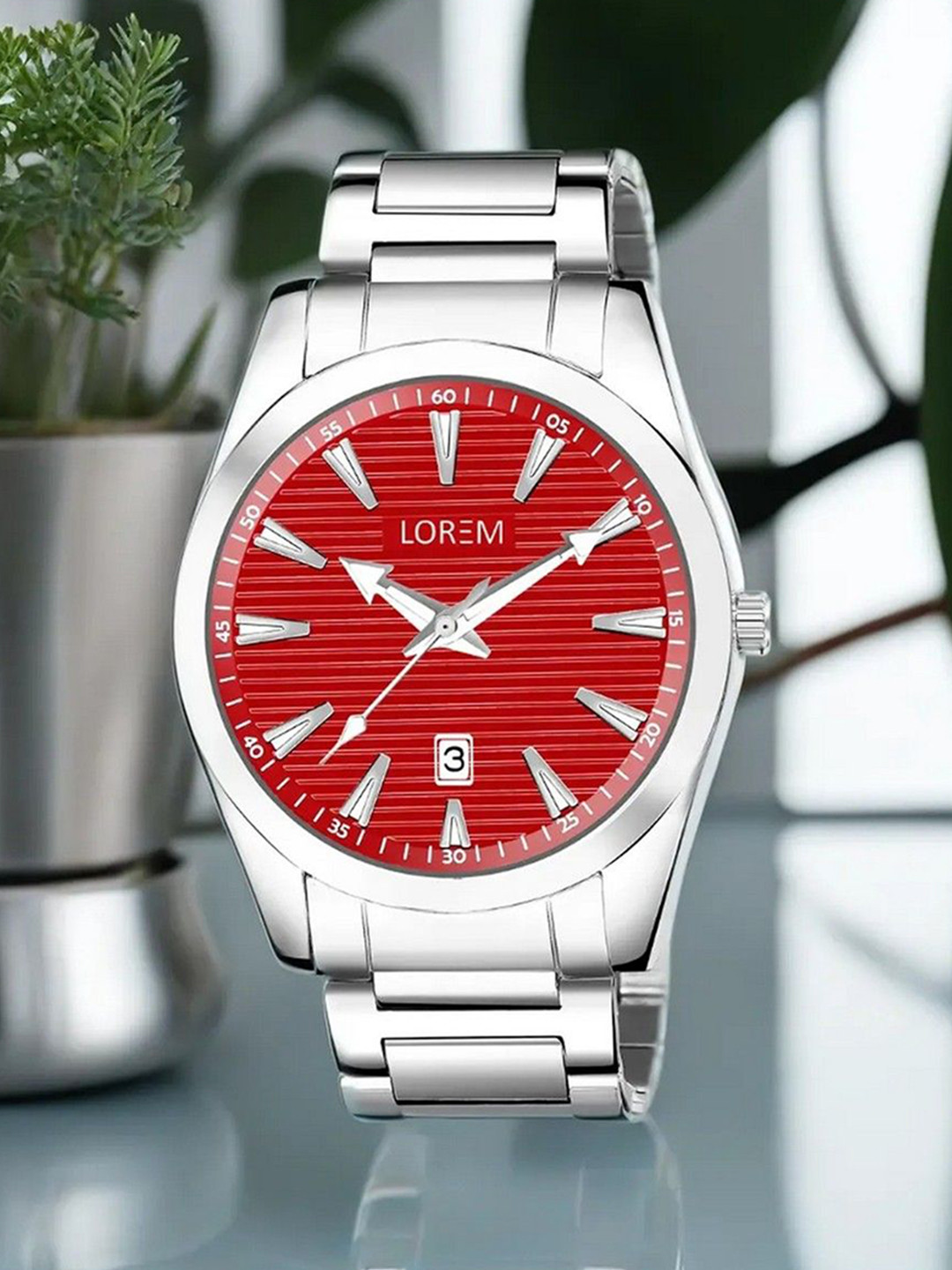 LOREM Men Dial & Stainless Steel Bracelet Style Straps Analogue Watch-LR151-C