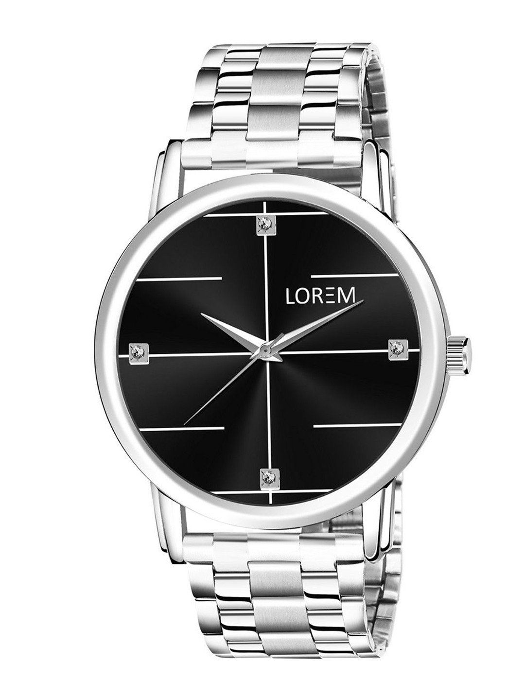 LOREM Men Embellished Dial & Stainless Steel Bracelet Style Straps Analogue Watch-LR118-B
