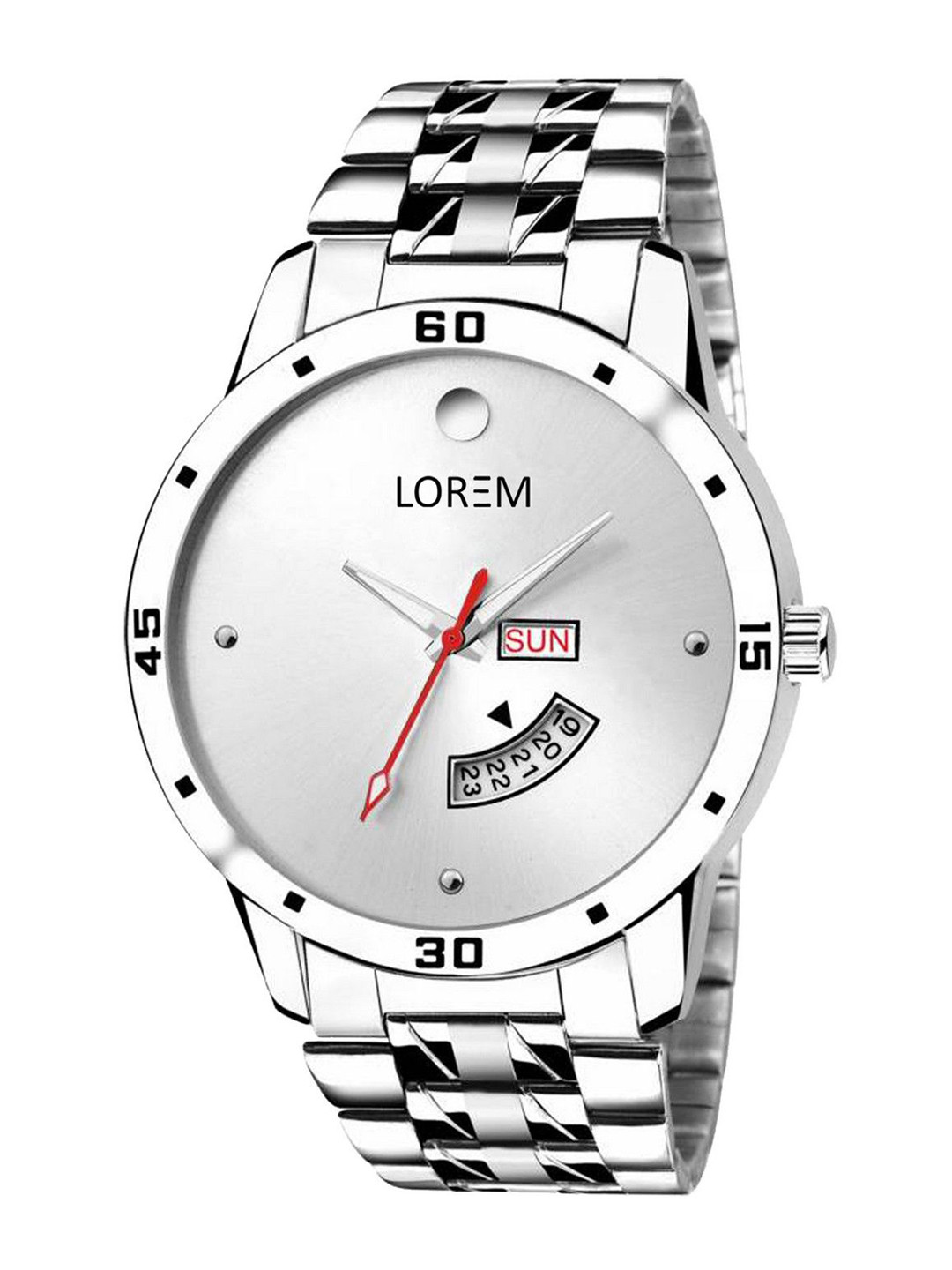 LOREM Men Skeleton Dial & Stainless Steel Bracelet Style Straps Analogue Watch LR103-A
