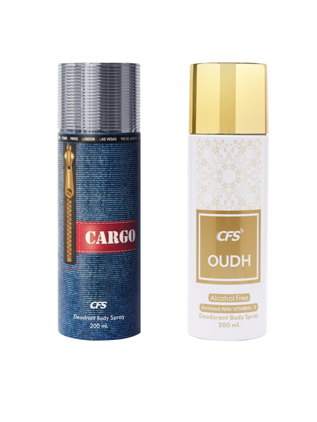 CFS Set of 2 Oudh & Cargo Deodorant Body Sprays - 200 ml Each