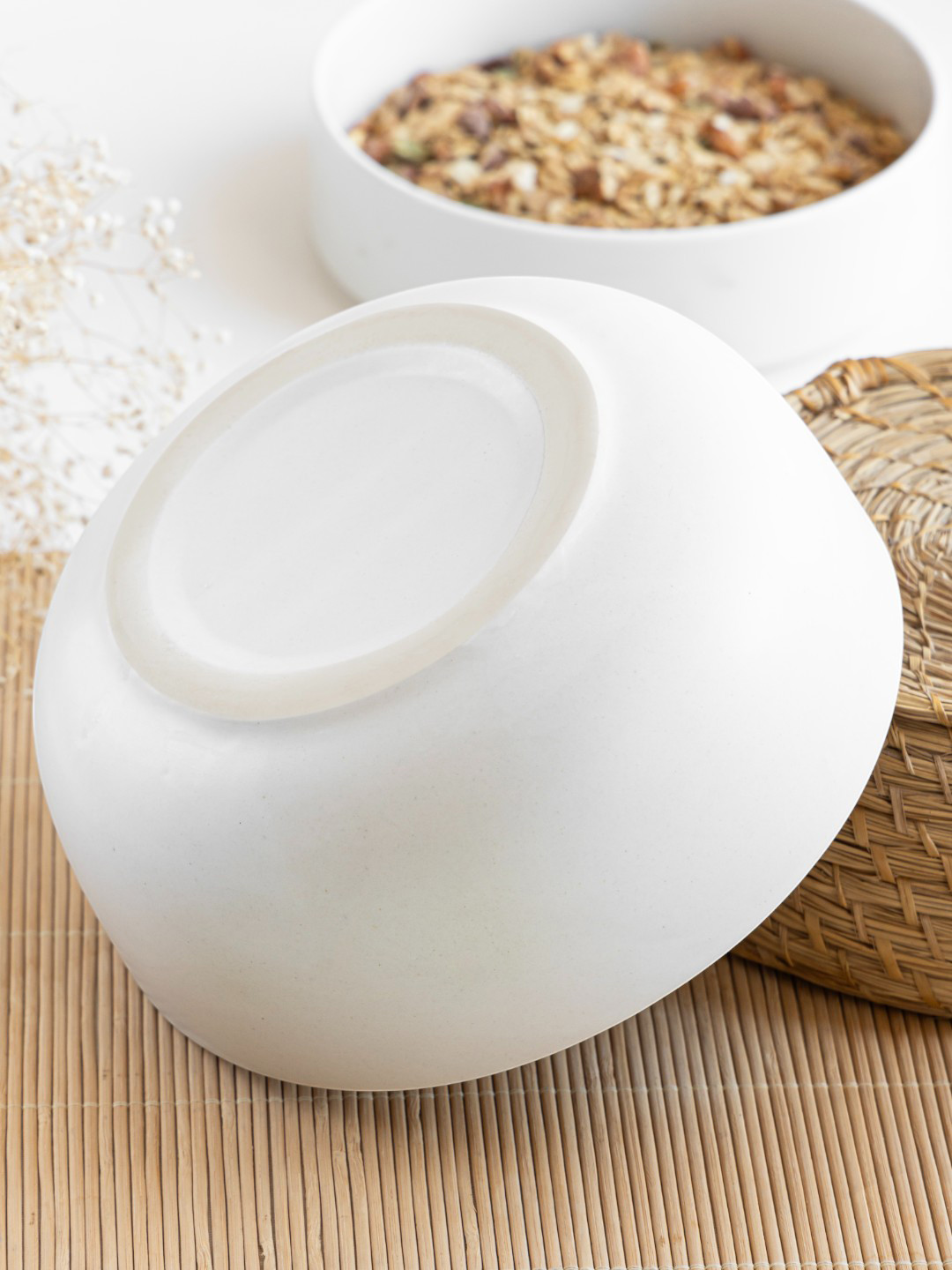 Claymistry Beige Ceramic Dinner Serving Bowl 1 L