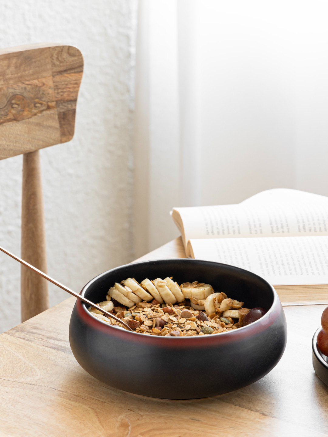 Claymistry Black & Red Ceramic Dinner Serving Bowl 600 ml