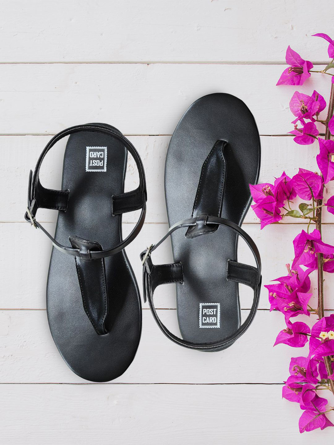 POSTCARD Women T-Strap Flats