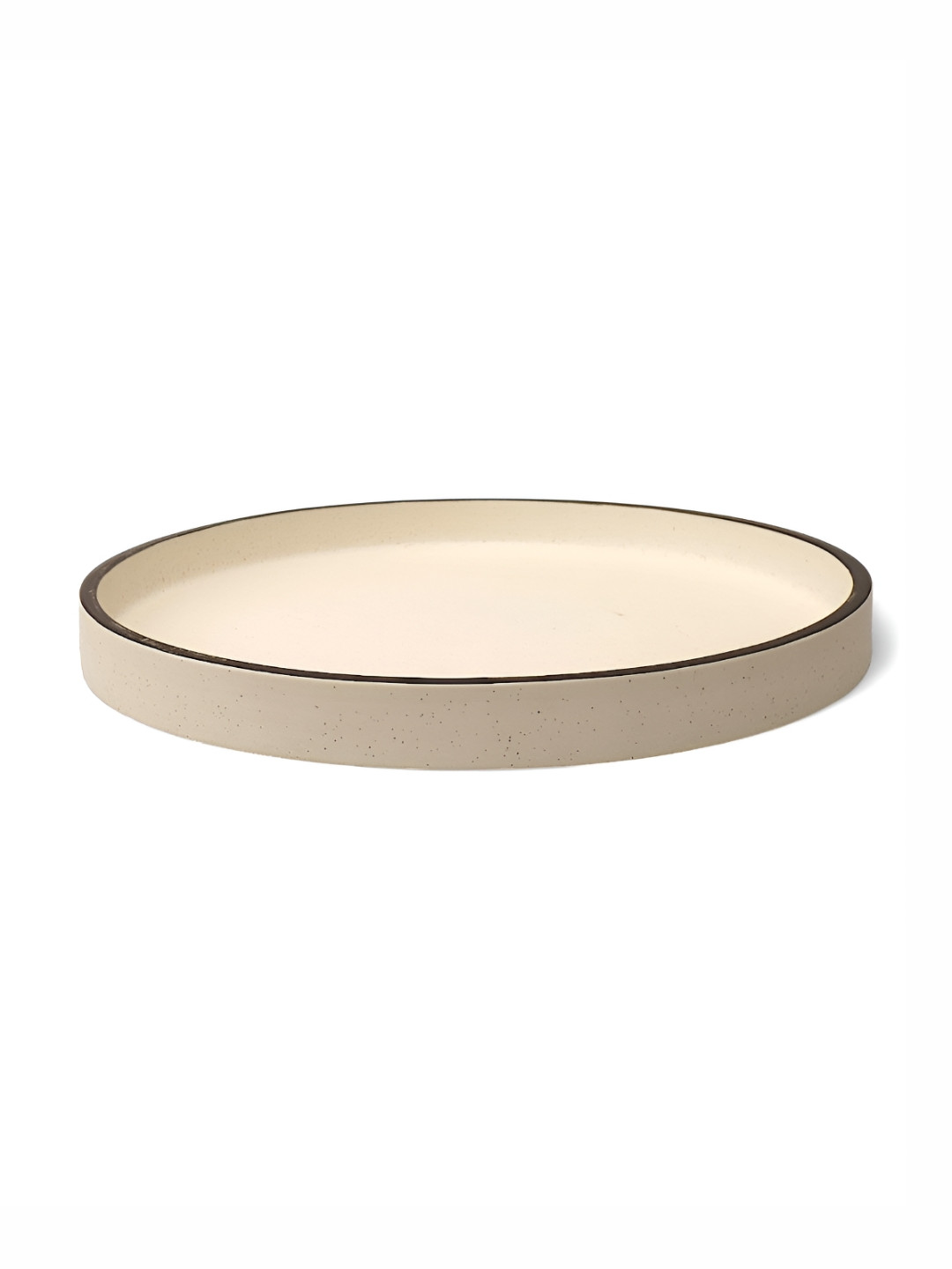 Claymistry Beige Ceramic Ivory  Round Tray