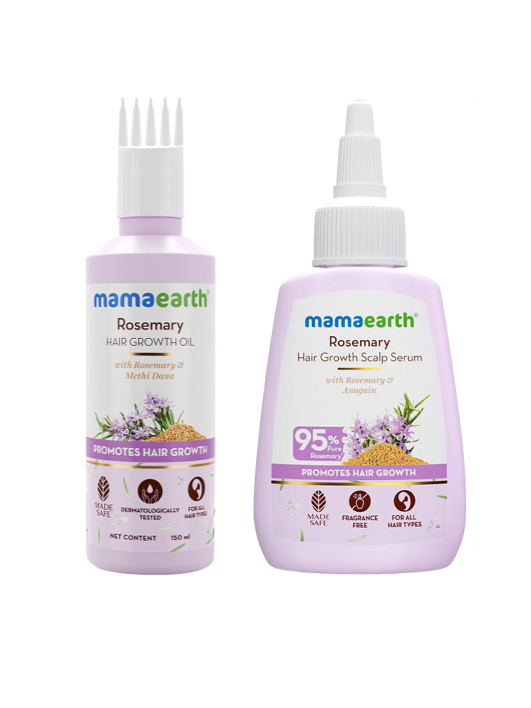 Mamaearth Set of Rosemary Hair Growth Oil 150 ml + Hair Growth Scalp Serum 50 ml