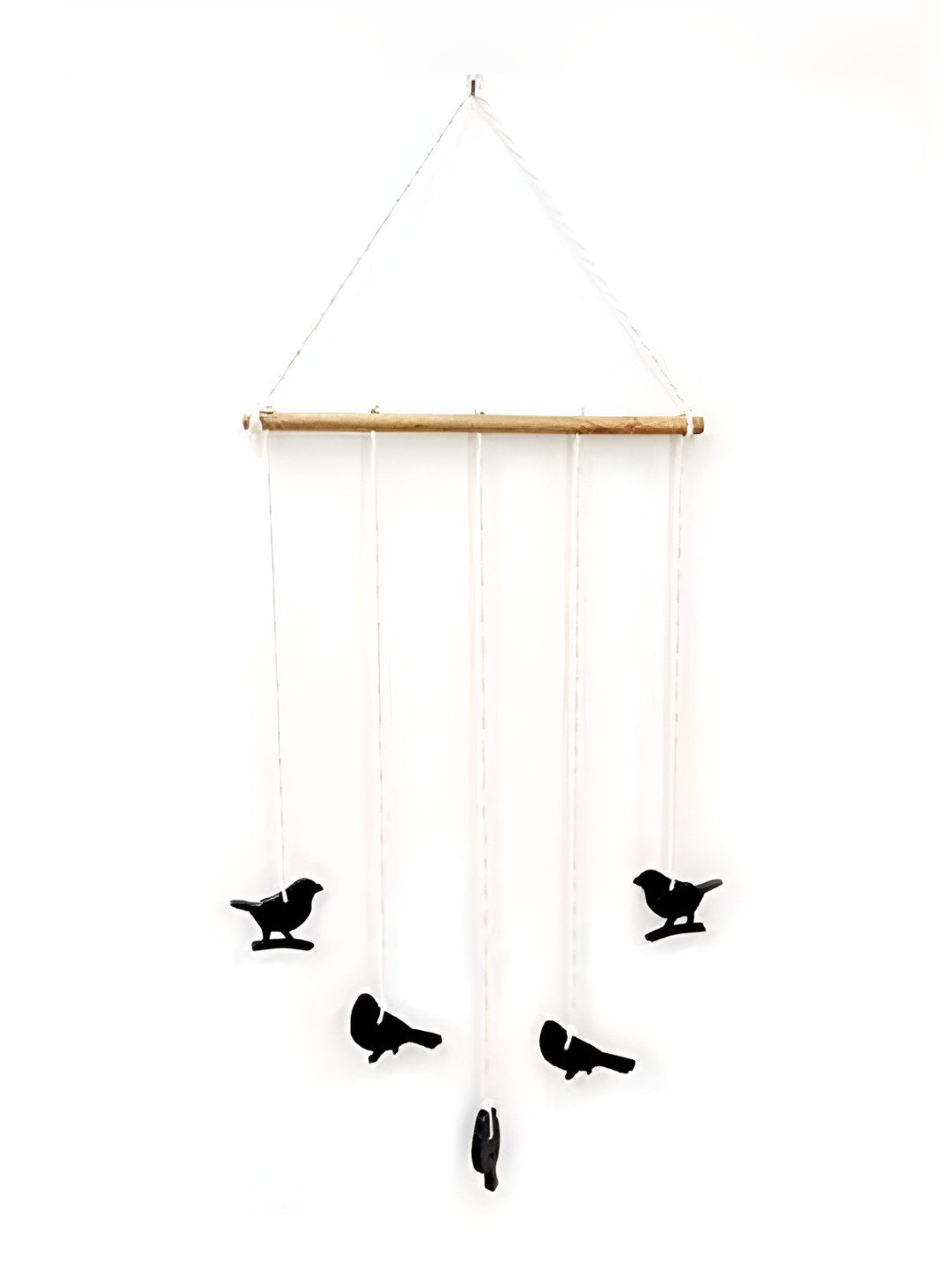 VAH Kya Bat Hai !! White Wooden Ropewith Birds Wall Photo Frames With Clips LED Light