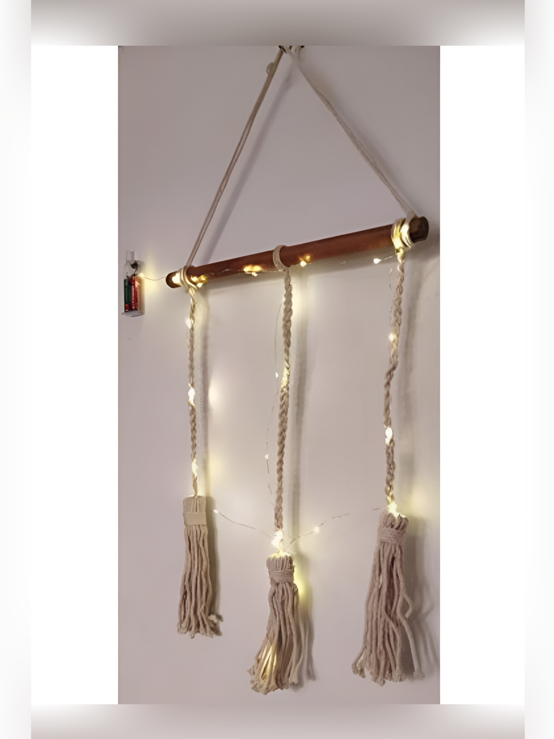 VAH Kya Bat Hai !! White Wooded Hanging Photo Clips LED Light
