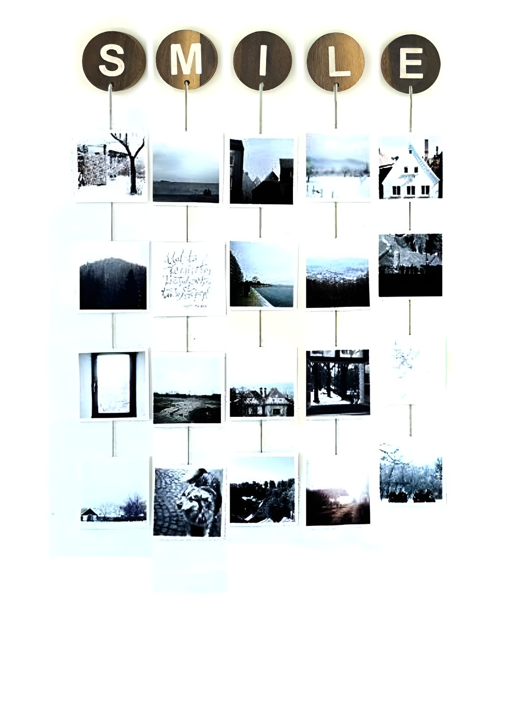 VAH Kya Bat Hai !! White & Beige Wooden Hanging Photo Clips LED Light