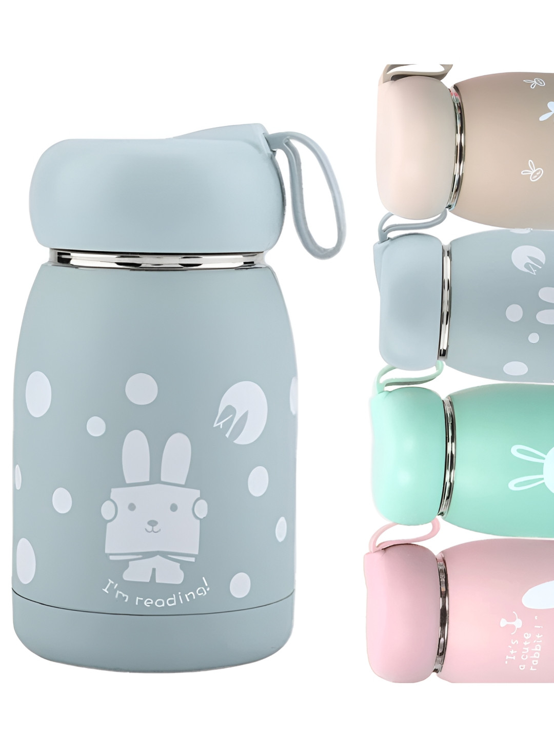 WELOUR Grey Conversational Printed Glass Water Bottle 350 ml