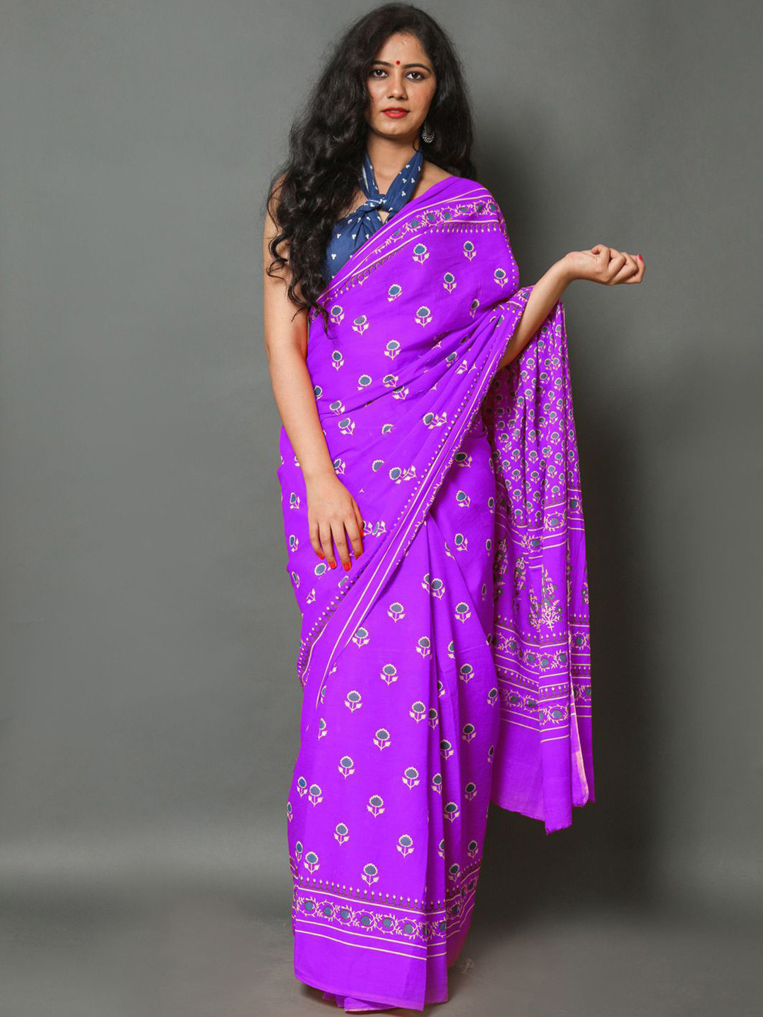 KALINI Ethnic Motifs Pure Cotton Sarees