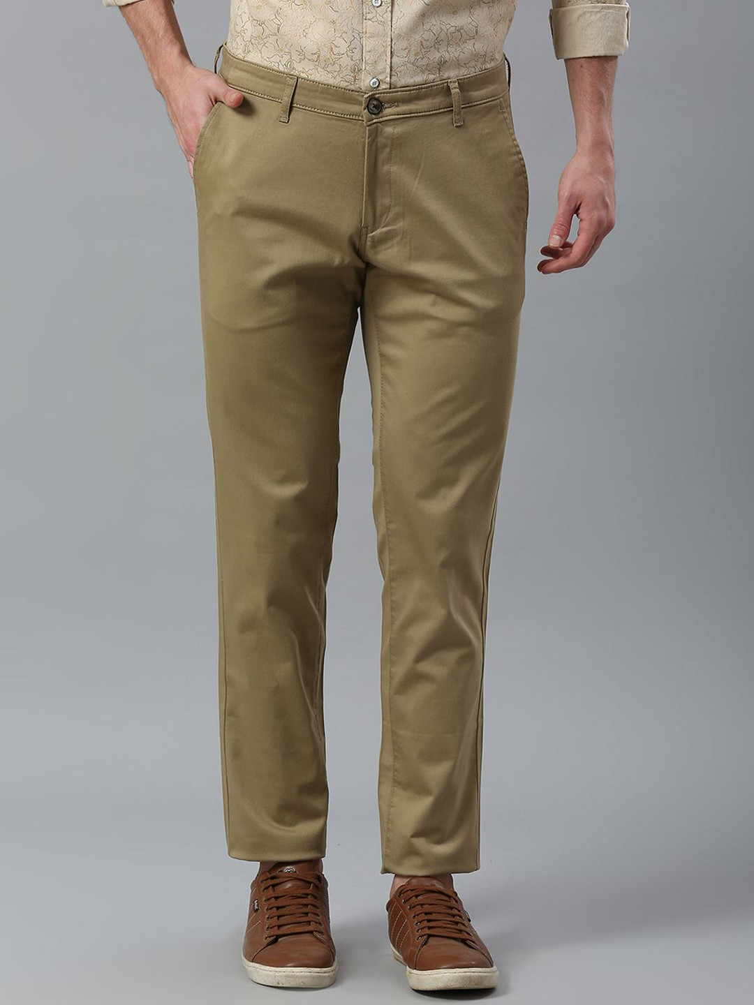 Klub Fox Men Textured Slim Fit Trousers
