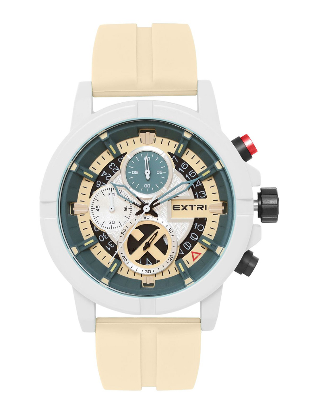 EXTRI Men Dial & Rubber Straps Analogue Watch X6064-A