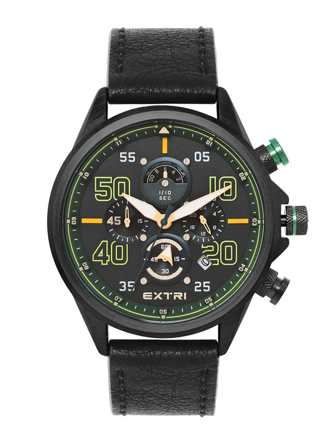 EXTRI Men Skeleton Dial & Leather Straps Analogue Watch X6055-C