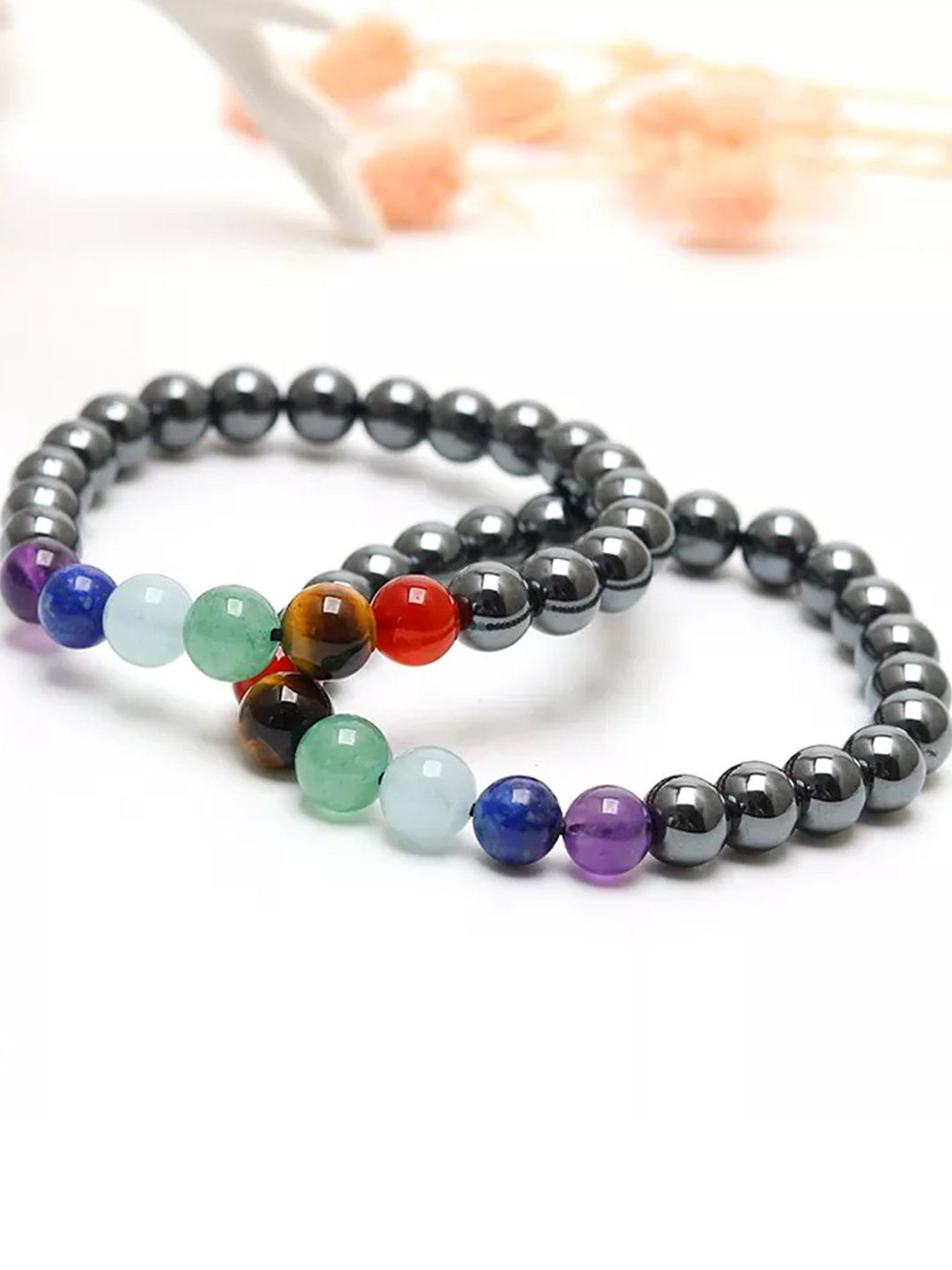 Young & Forever Unisex 7 Chakra Hematite Crystal Bracelet