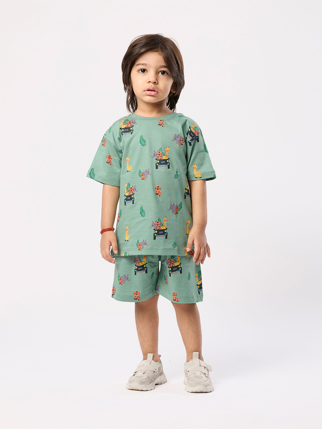 Orange Sugar Kids Printed Pure Cotton T-shirt with Shorts