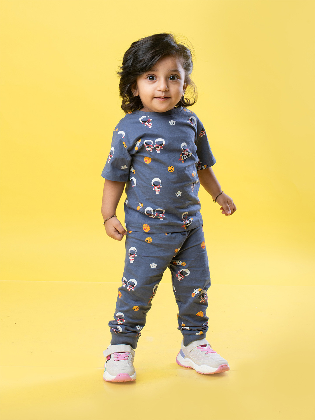 Orange Sugar Unisex Printed Pure Cotton T-shirt with Pyjamas
