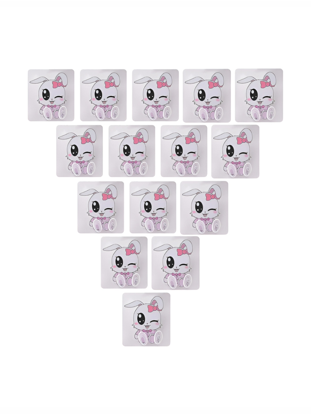 Kuber Industries Transparent & Pink 15 Pieces Printed Self Adhesive Hooks & Holders