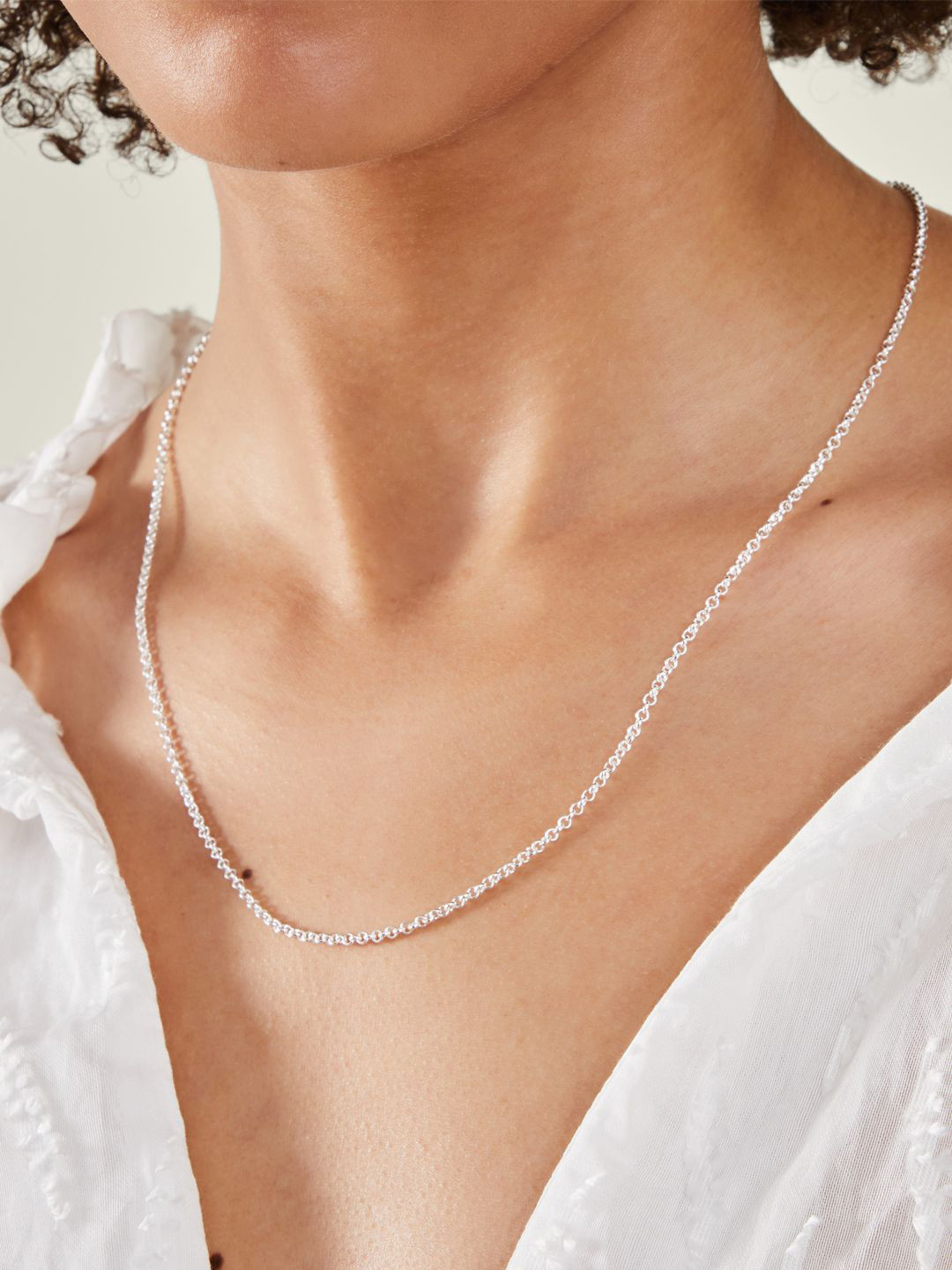 Accessorize London Women Sterling Silver Plated Chain Necklace