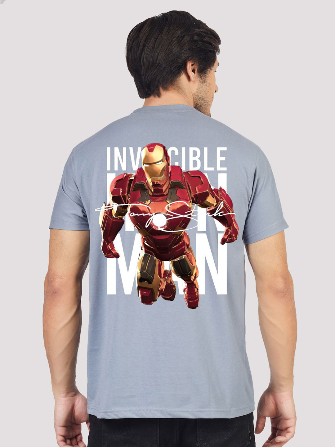 Greylongg Yorksteadd 2076 Men Iron Man Graphic Printed Round Neck T-shirt