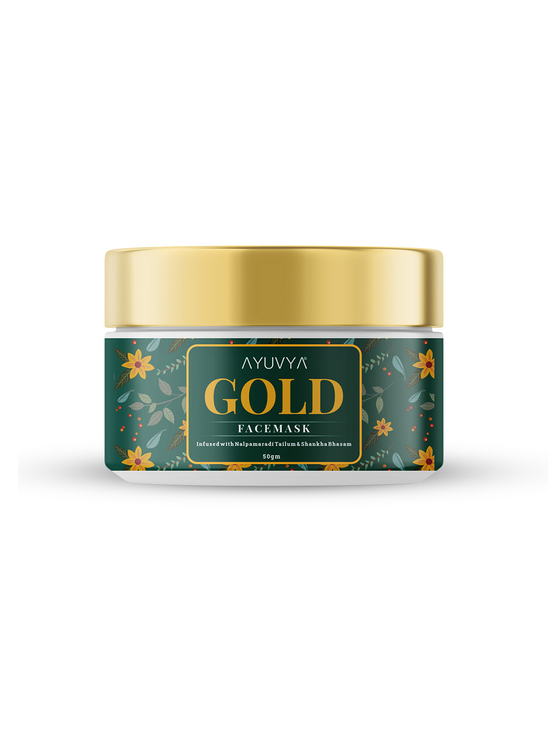 Ayuvya Gold Face Mask For Glowing Skin, Acne Reduction & Dead Skin Cell Removal - 50gm