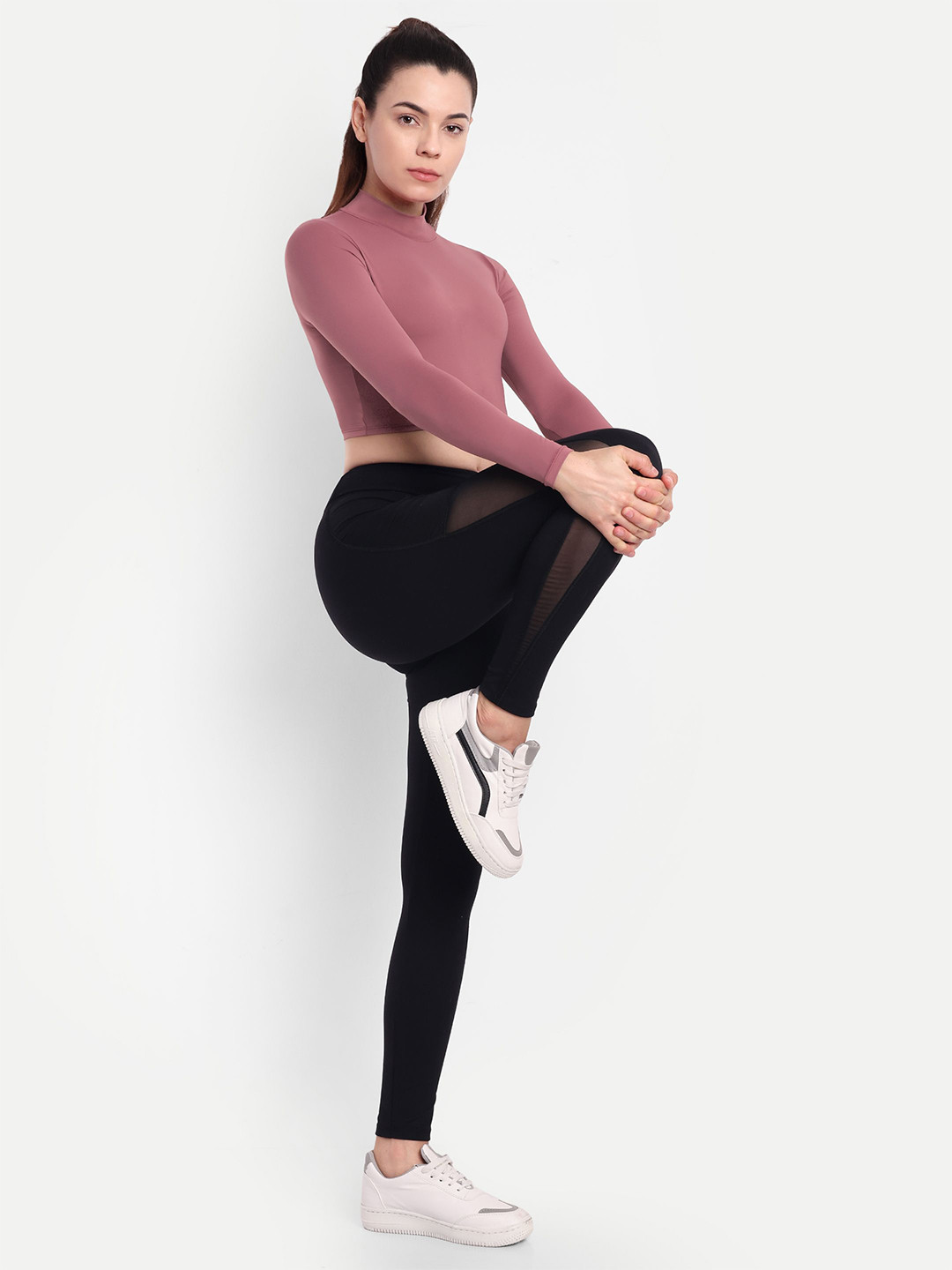 So What Solid High Neck Crop Top