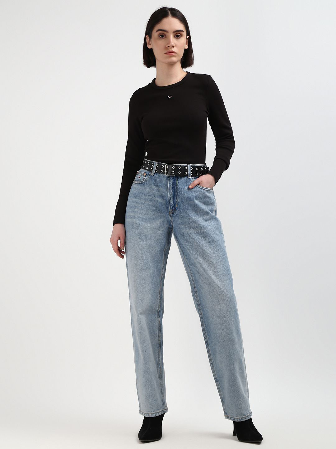 Tommy Hilfiger Women Round Neck Solid Slim Fit T-shirt