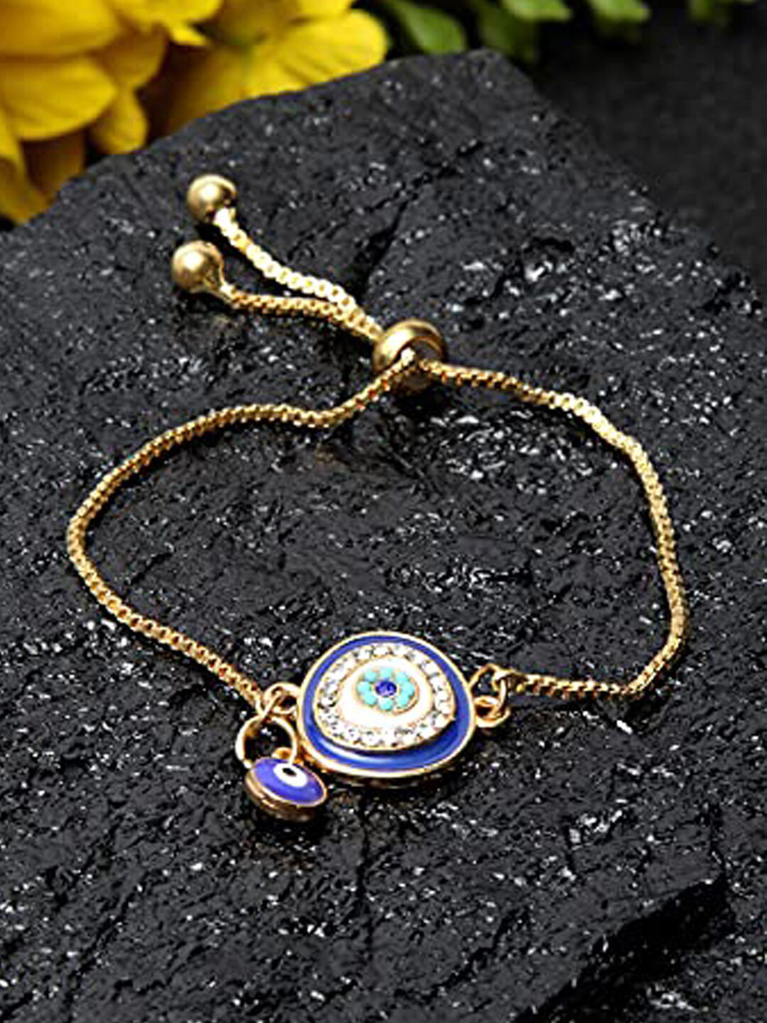 Young & Forever Brass Enamelled Brass-Plated Wraparound Bracelet