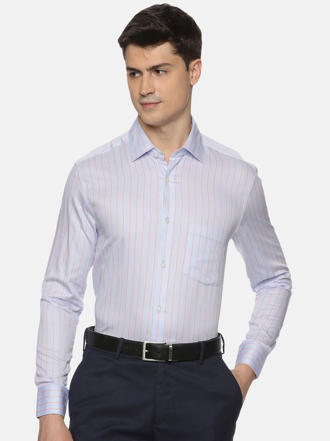 THE FORMAL CLUB Men Enigma Relaxed Vertical Striped Spread Collar Formal Shirt
