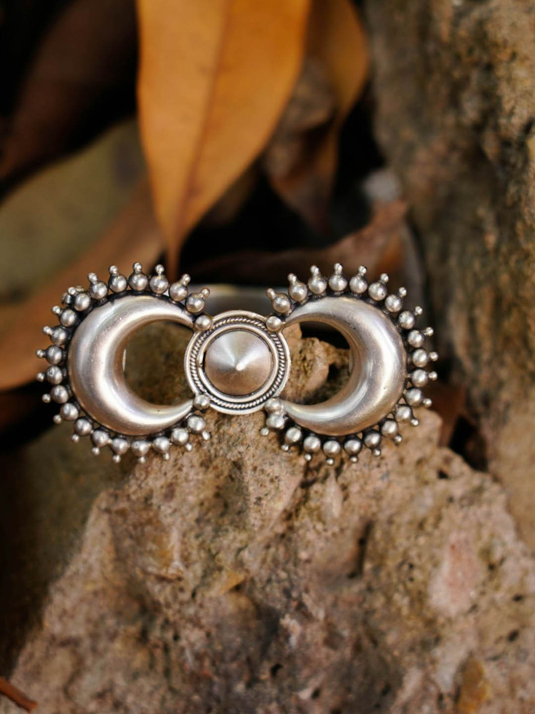 Shyle Dual Chandra Statement Bangle