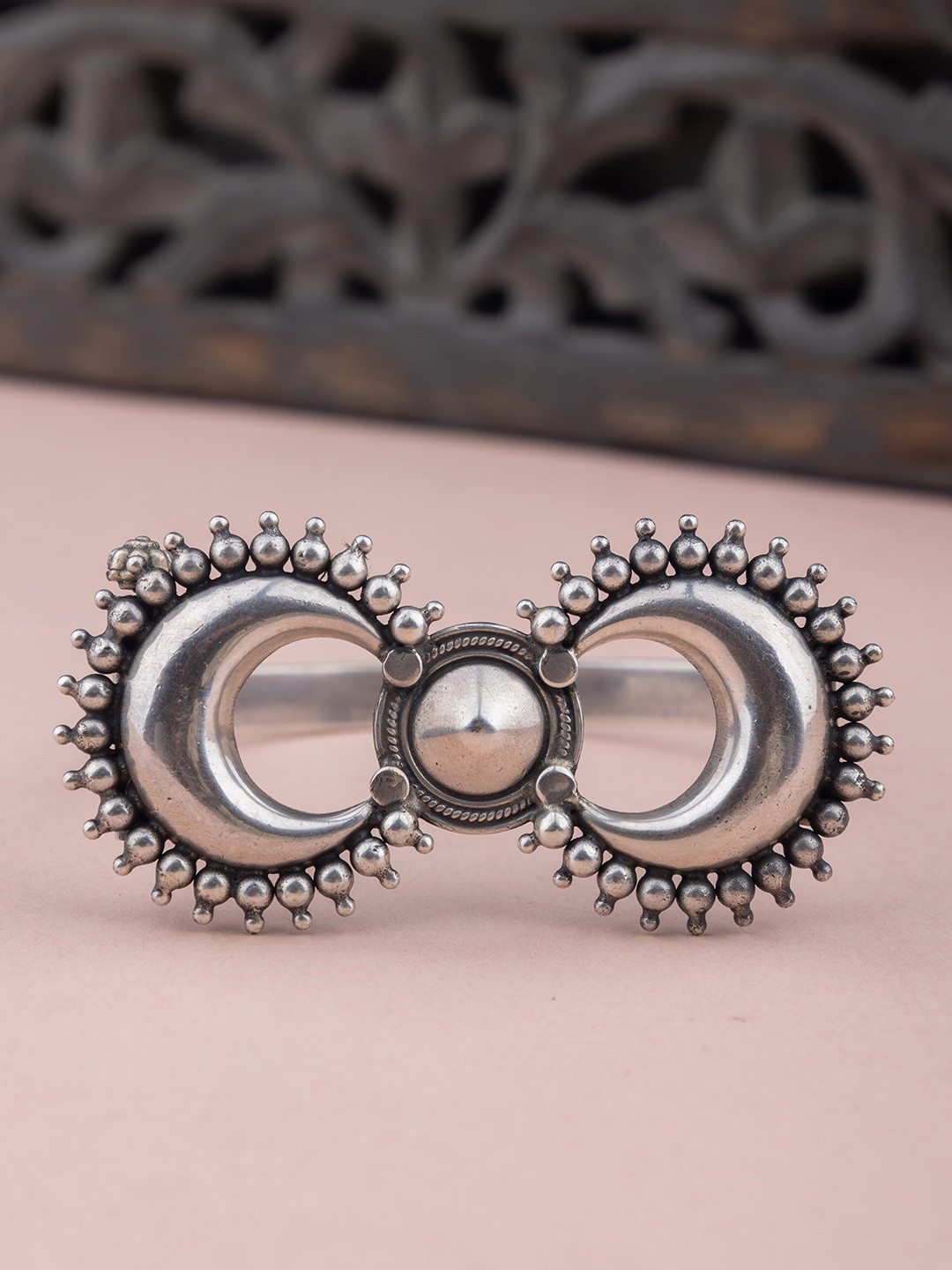 Shyle Dual Chandra Statement Kada Bangle