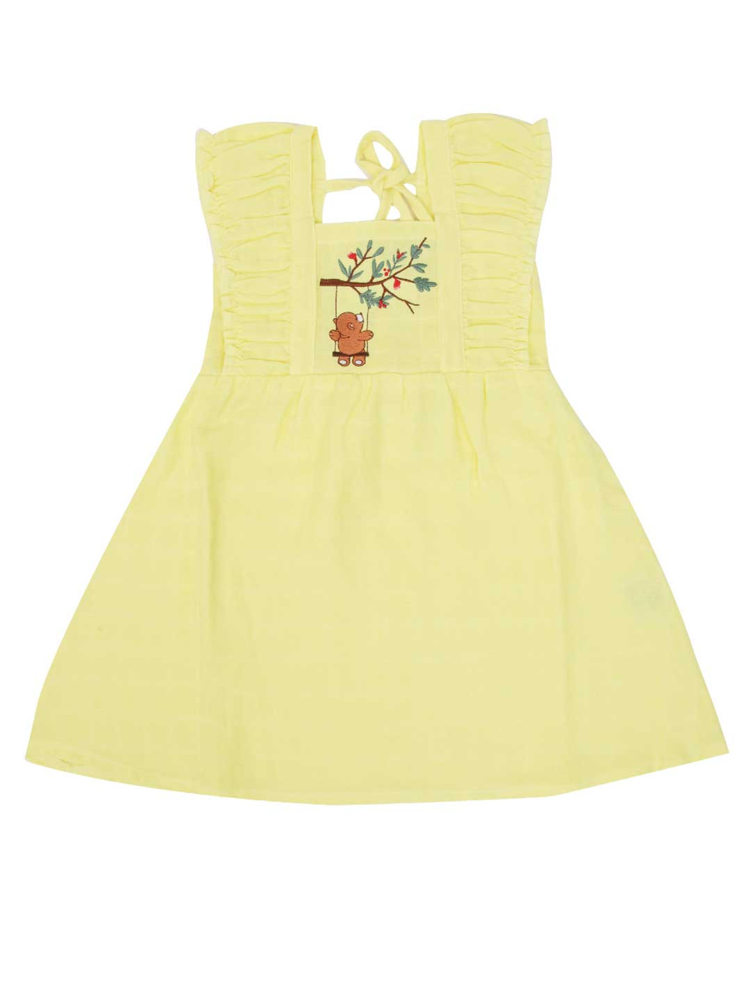 A Toddler Thing Girls Organic Cotton Flutter Sleeves Fit & Flare Dress