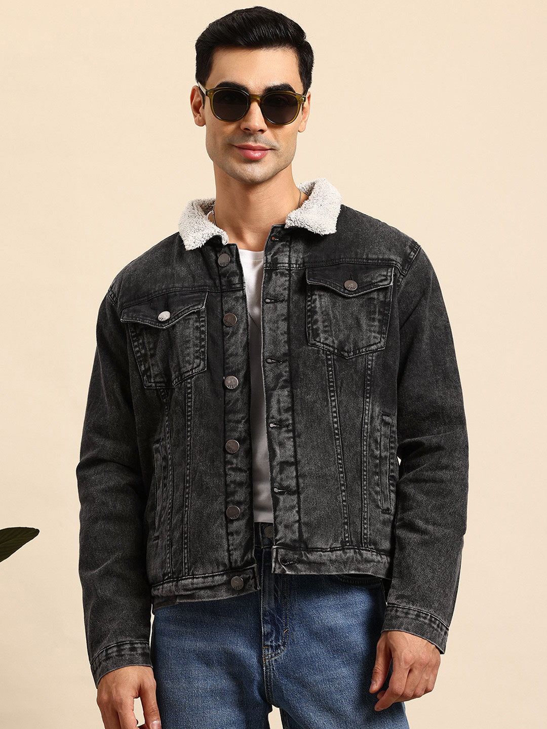 Mast & Harbour Long Sleeves Fleece Lined Denim Jacket