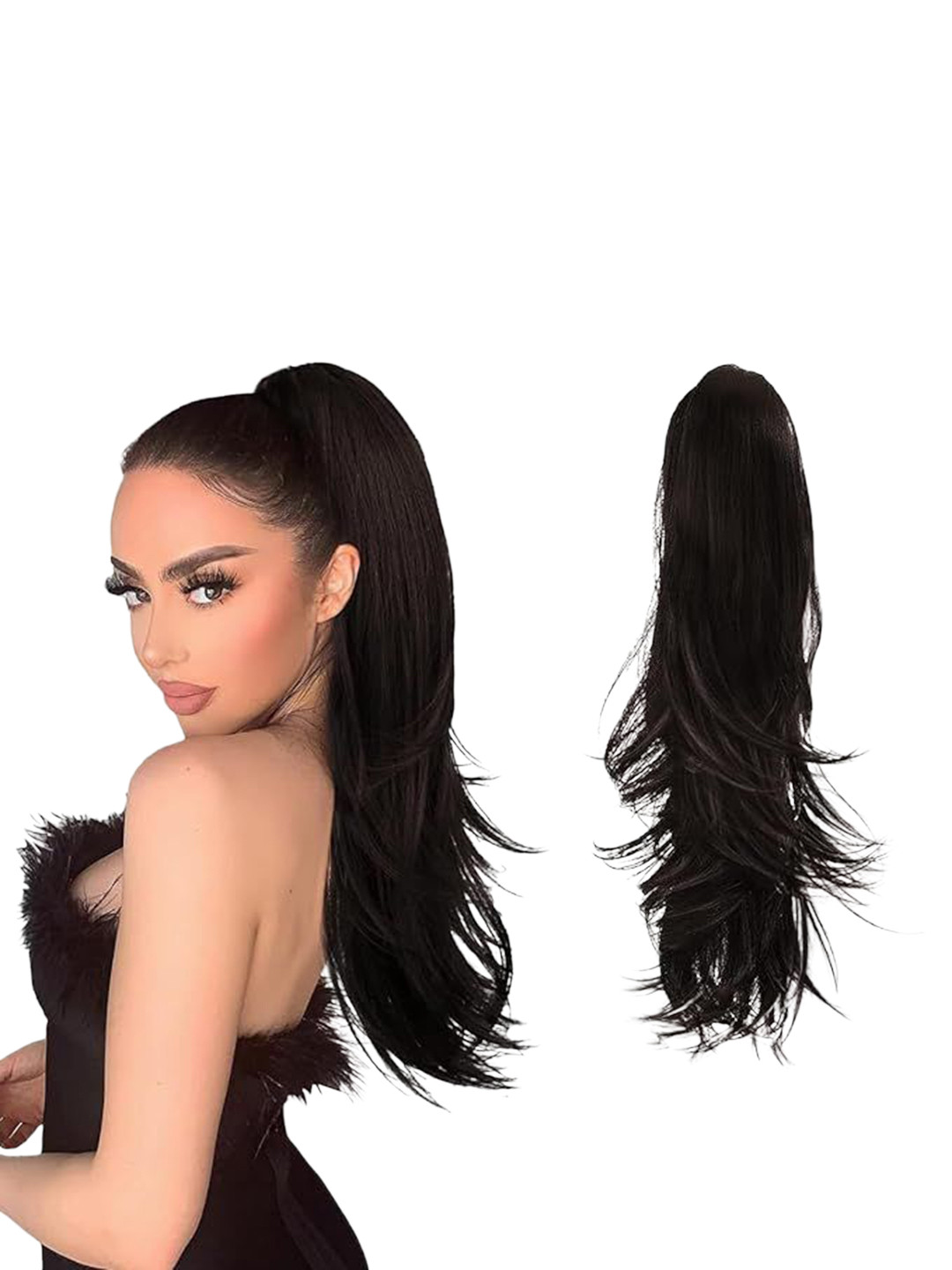 CRIBE Wavy Hair Ribbon Ponytail Hair Extension - Brown