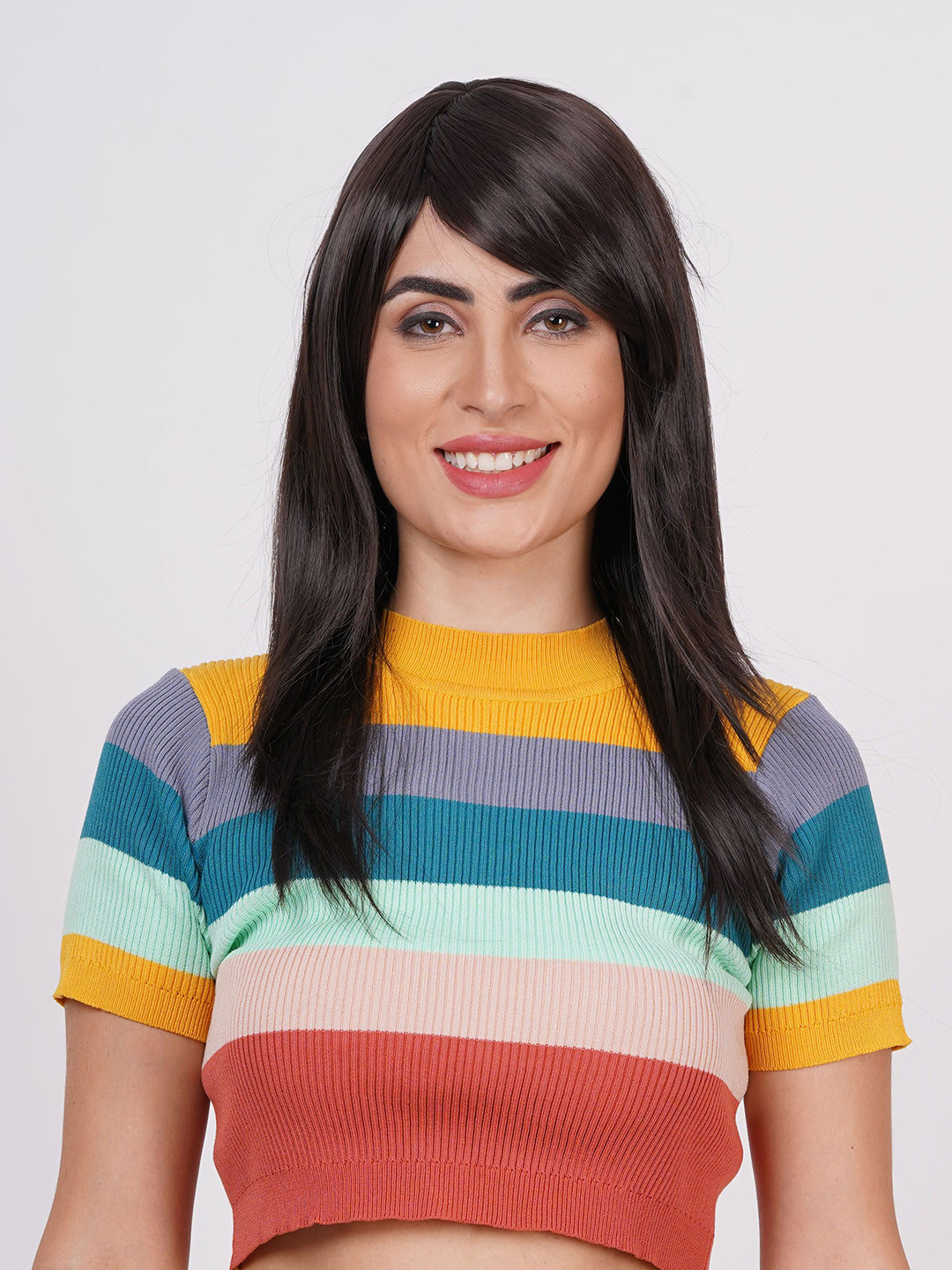 CRIBE Shoulder Length Full Head Hair Wig - Natural Brown