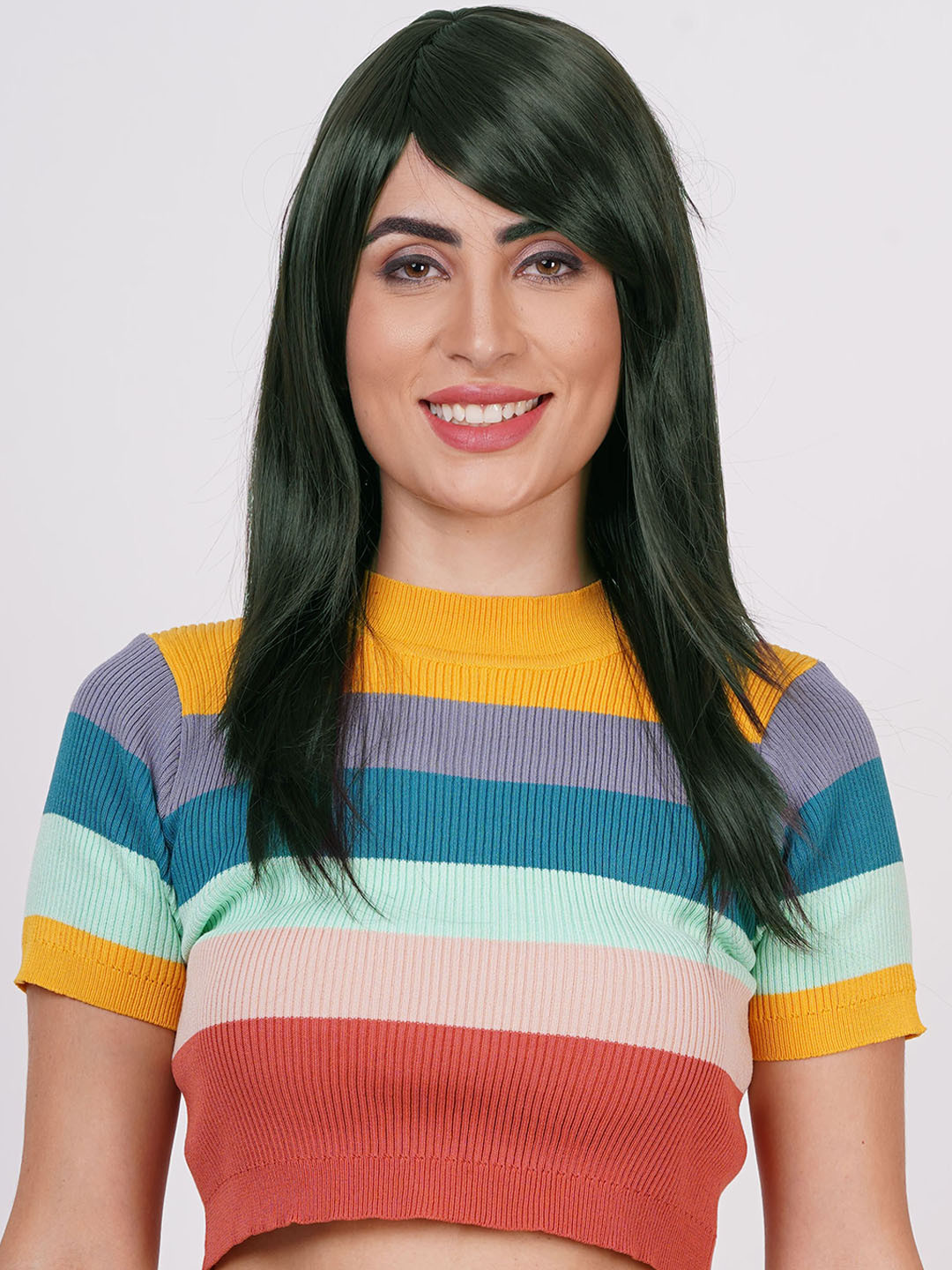 CRIBE Shoulder Length Full Head Hair Wig - Natural Black