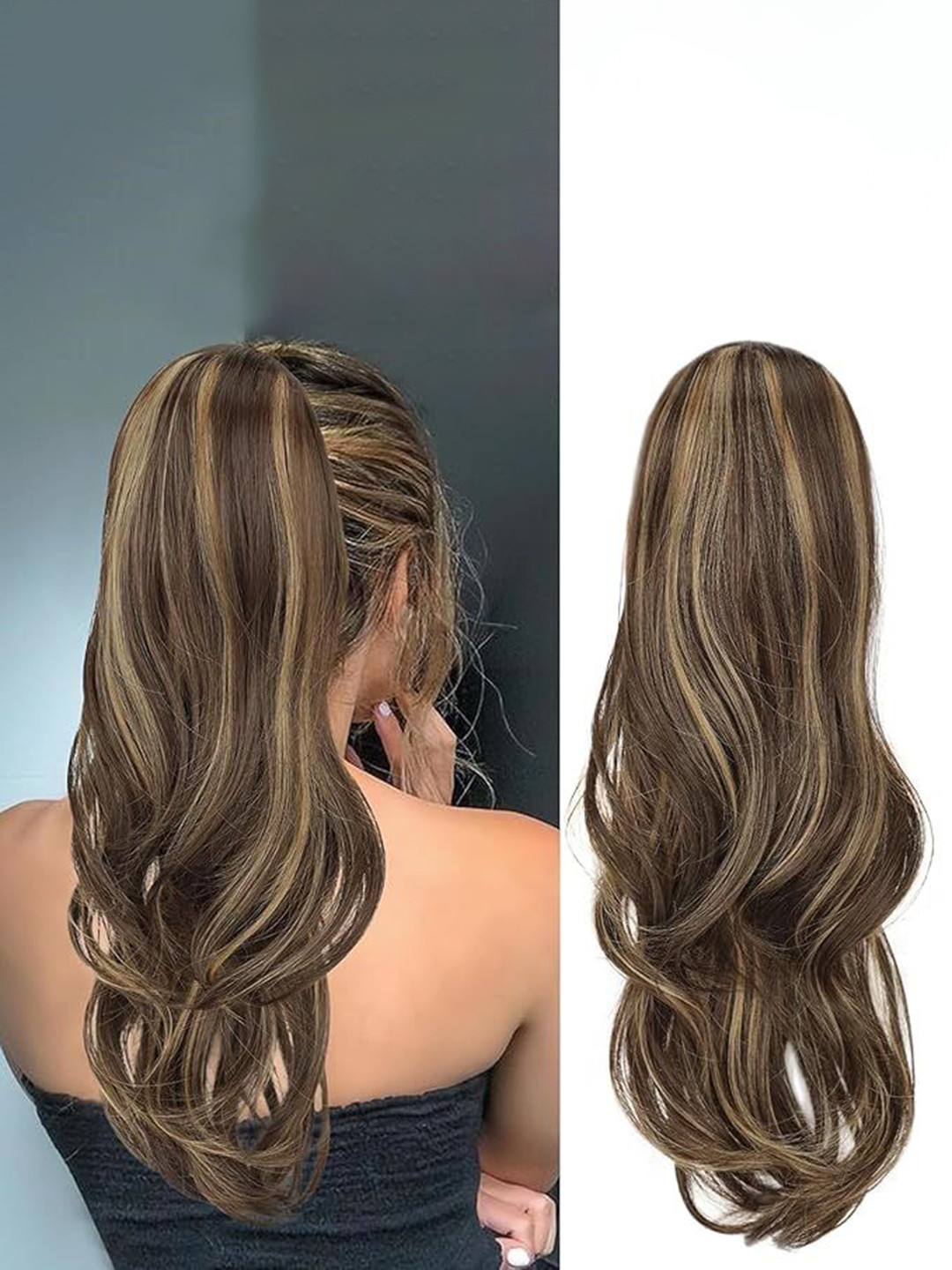 CRIBE Step Cutting Ponytail Hair Extension - Golden Highlight